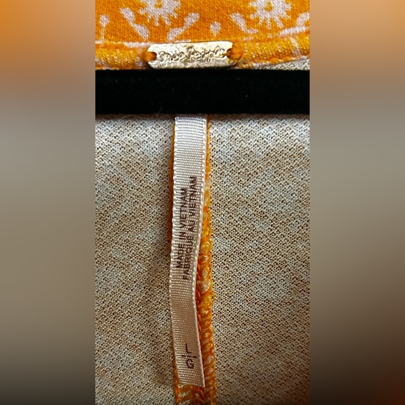 Free People Orange Shayla Long Sleeve Bell Shirt Dress - Picture 9 of 9